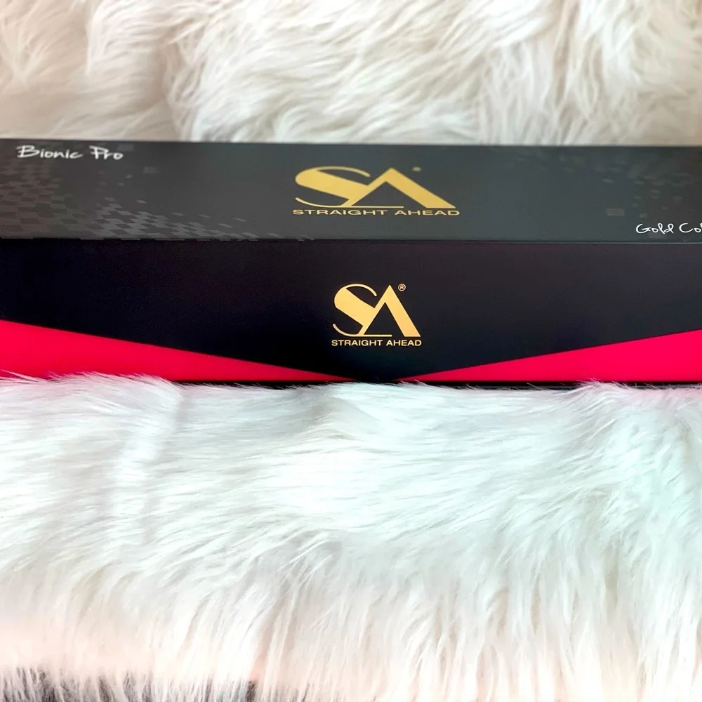 SA Bionic Pro Ceramic Hair Straightener/ Flat Iron by Straight Ahead pink NEW - Picture 2 of 5
